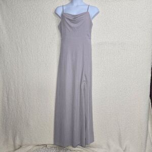 Birdy Grey Lilac Crepe Ash Cowl Neck Dress XL